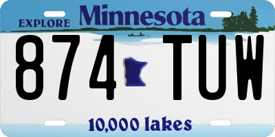 MN license plate 874TUW