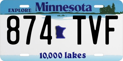 MN license plate 874TVF
