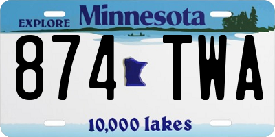 MN license plate 874TWA