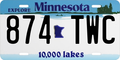 MN license plate 874TWC