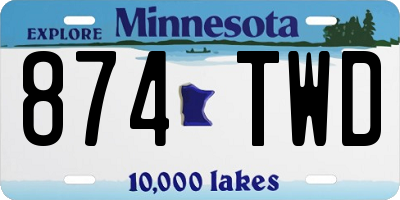 MN license plate 874TWD