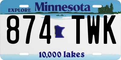 MN license plate 874TWK