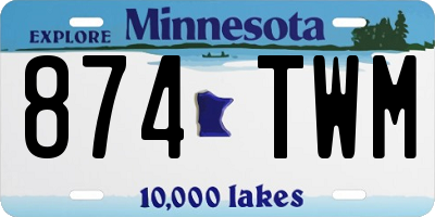 MN license plate 874TWM