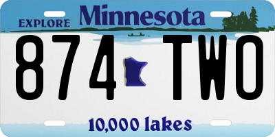 MN license plate 874TWO