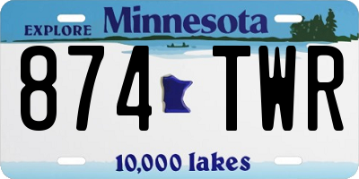 MN license plate 874TWR