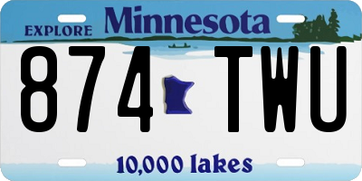 MN license plate 874TWU