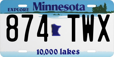 MN license plate 874TWX
