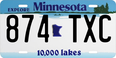 MN license plate 874TXC