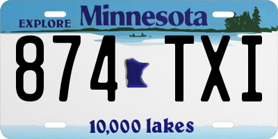 MN license plate 874TXI
