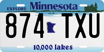 MN license plate 874TXU