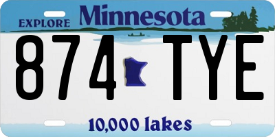 MN license plate 874TYE