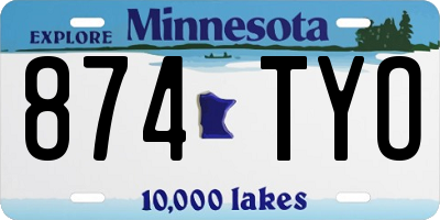 MN license plate 874TYO