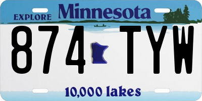 MN license plate 874TYW