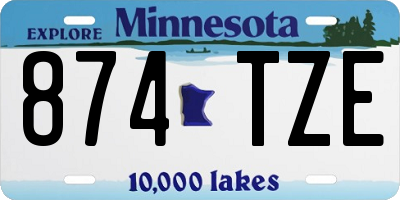 MN license plate 874TZE
