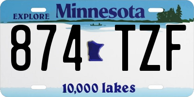 MN license plate 874TZF