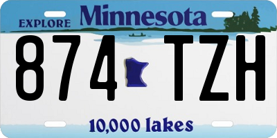 MN license plate 874TZH