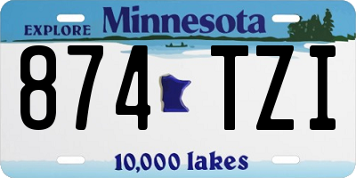 MN license plate 874TZI