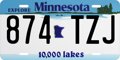 MN license plate 874TZJ