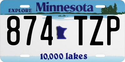 MN license plate 874TZP