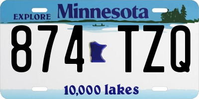 MN license plate 874TZQ