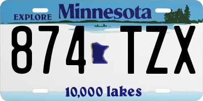 MN license plate 874TZX