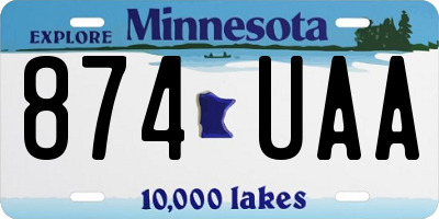 MN license plate 874UAA