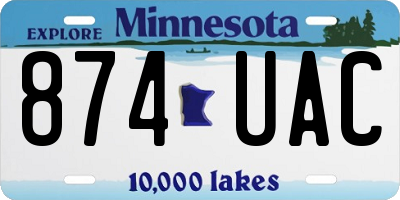 MN license plate 874UAC
