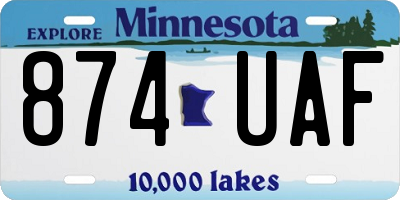 MN license plate 874UAF