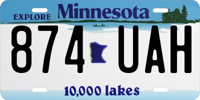 MN license plate 874UAH