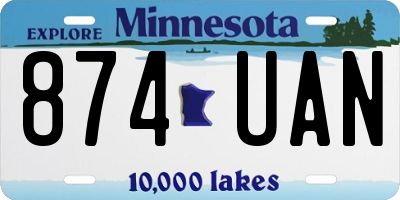 MN license plate 874UAN