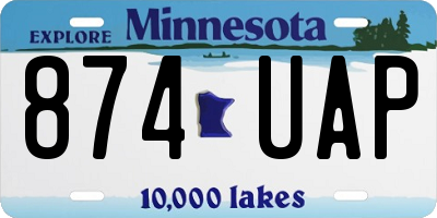 MN license plate 874UAP