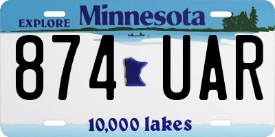 MN license plate 874UAR