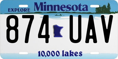 MN license plate 874UAV