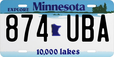 MN license plate 874UBA