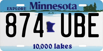 MN license plate 874UBE