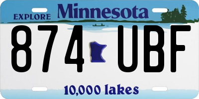 MN license plate 874UBF