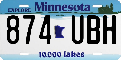 MN license plate 874UBH