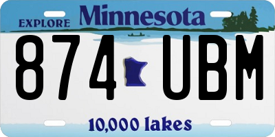 MN license plate 874UBM