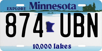 MN license plate 874UBN