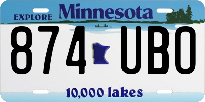 MN license plate 874UBO