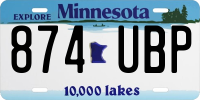 MN license plate 874UBP