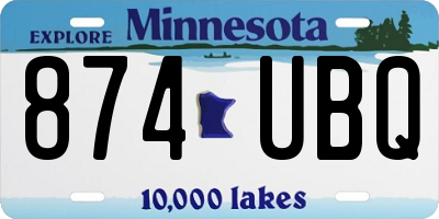 MN license plate 874UBQ