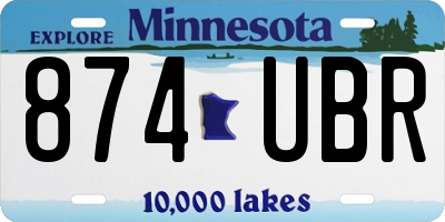 MN license plate 874UBR