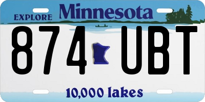 MN license plate 874UBT