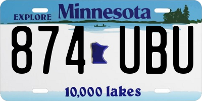 MN license plate 874UBU