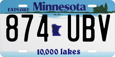 MN license plate 874UBV
