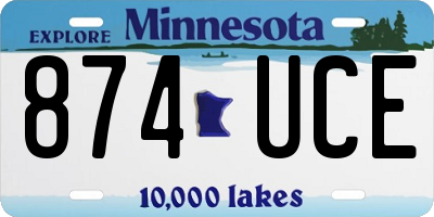 MN license plate 874UCE