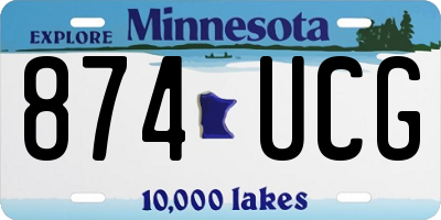 MN license plate 874UCG