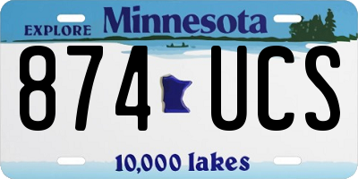 MN license plate 874UCS