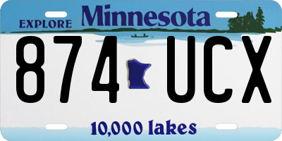 MN license plate 874UCX